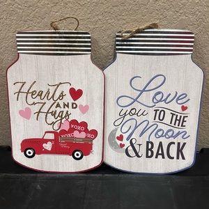 ♥️🆕♥️ Bundle of 2 Mason Jar Valentine’s Day Hanging Signs